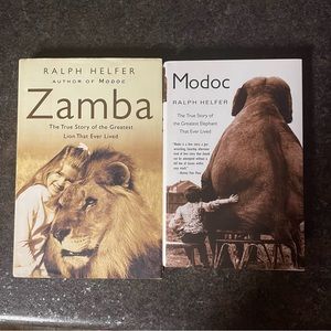 Zamba and Modoc hard cover books - Ralph Helfer